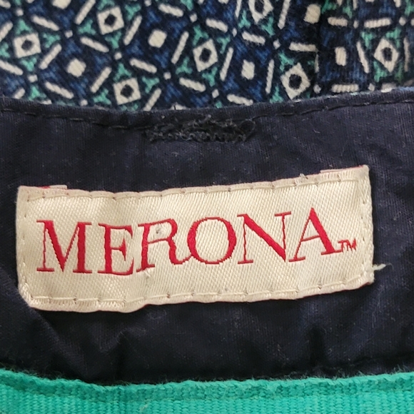 Merona women blue white geometric print plus size shorts size 16 - Picture 3 of 6